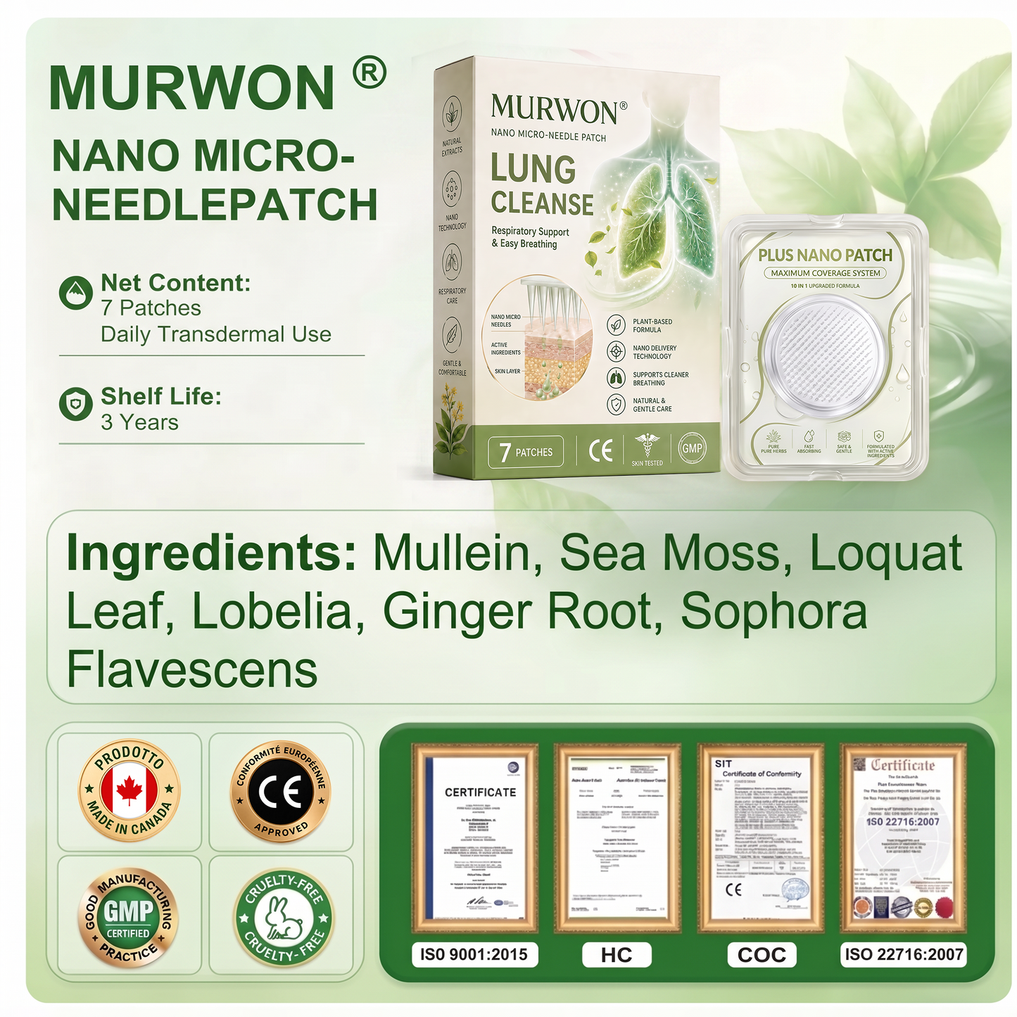 Authorized Flagship Store ✨|🌥️𝑴𝑼𝑹𝑾𝑶𝑵® 𝑵𝑨𝑵𝑶 𝑴𝑰𝑪𝑹𝑶-𝑵𝑬𝑬𝑫𝑳𝑬𝑷𝑨𝑻𝑪𝑯 (directly acting on slow Diseases such as obstructive pulmonary disease, asthma, chronic bronchitis, respiratory infections, lung cancer, sinusitis, etc6❤️