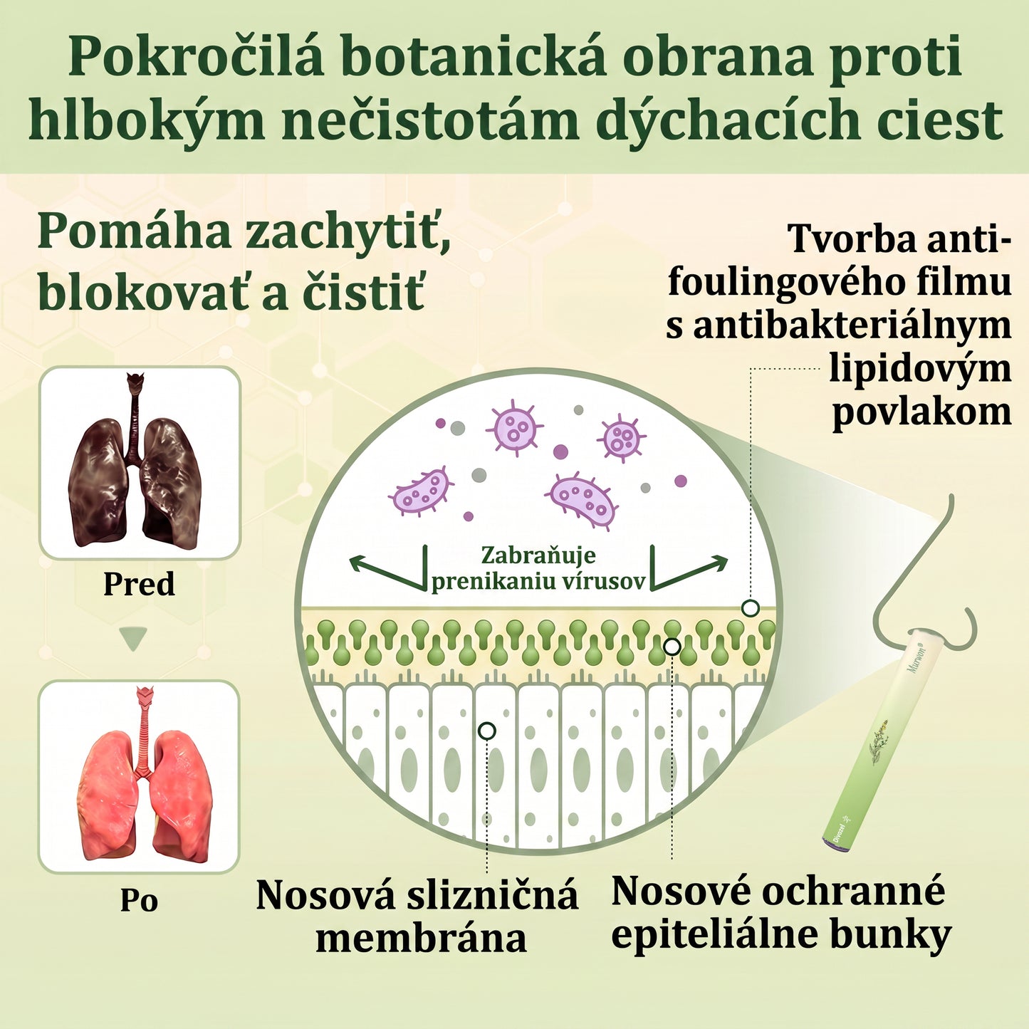 🇸🇰 Vysoko kvalitný slovenský výrobok s doručením v rámci krajiny 🥇 Murwon® bylinný inhalátor na čistenie pľúc 🍐 (👨‍⚕️ Účinná pomoc: kašeľ, zápal hrtana, krátenie dychu, hlieny, ucpaný nos, bronchitída, alergické príznaky a pľúcne ťažkosti) ❤️