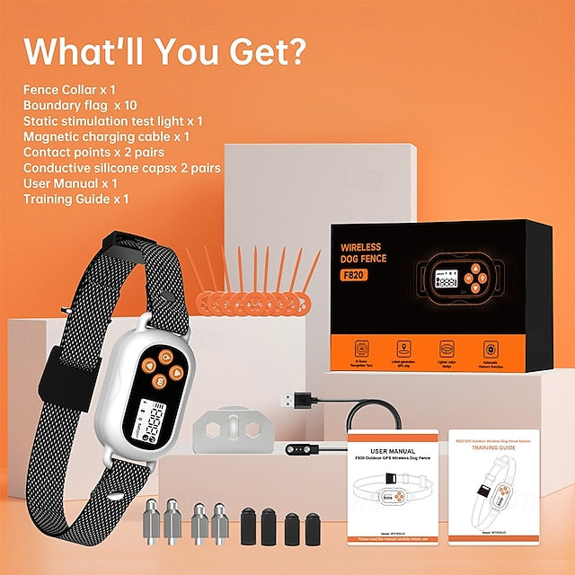 Bezdrôtová ohrada pre psa, prenosná, ľahká, odolná, čierny plast, 1 kus