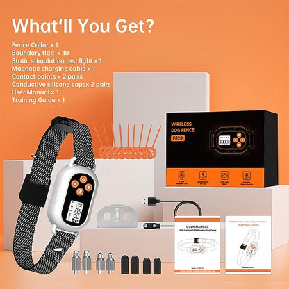 Bezdrôtová ohrada pre psa, prenosná, ľahká, odolná, čierny plast, 1 kus